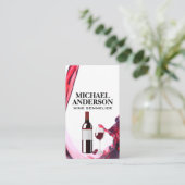 Carte De Visite Vin | Bouteille de vin et verre (Debout devant)