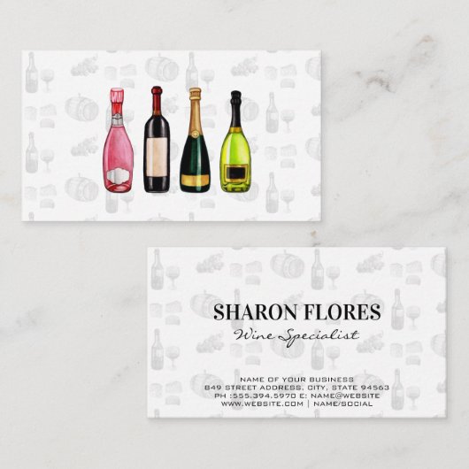 Carte De Visite Vin Champagne | Vignoble (Devant / Derrière)