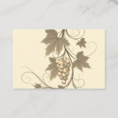 Carte De Visite Vin coulant Verre Vigne Vigne Vignoble Vignoble (Dos)