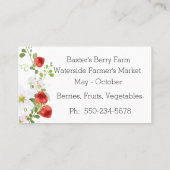 Carte De Visite Vin de fraise à floraison botanique délicate (Dos)