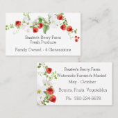 Carte De Visite Vin de fraise à floraison botanique délicate (Devant / Derrière)