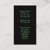 Carte De Visite Vin en Vignoble Photographie verticale (Dos)