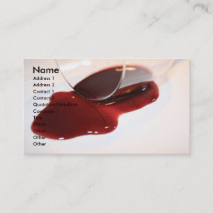Carte De Visite Vin et verre en soie rouge