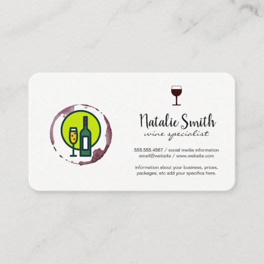 Carte De Visite Vin et vis de liège | Vignoble (Devant)