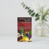 Carte De Visite Vin Fromage Table Scène Restauration Italienne (Debout devant)