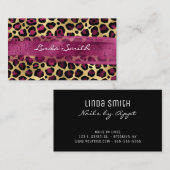 Carte De Visite Vin Gold Foil Léopard Brosse Strot (Devant / Derrière)