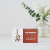 Carte De Visite Vin | Marbre en cuir rouge (Debout devant)