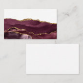 Carte De Visite Vin Marbre Rouge Agate Golden Parties scintillant  (Devant / Derrière)