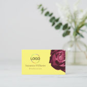 Carte De Visite Vin mignon Rouge Rose plaine Jaune avec logo Simpl (Debout devant)