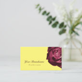 Carte De Visite Vin mignon Rouge Rose plaine Jaune simple (Debout devant)