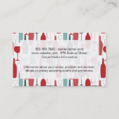 Carte De Visite Vin | Motif de verres Bouteilles (Dos)