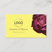 Carte De Visite Vin mou Rouge Rose plaine jaune logo et code QR (Devant)