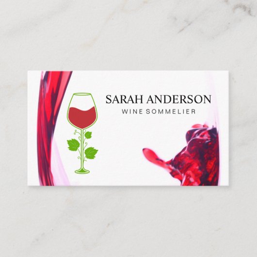 Carte De Visite Vin Pour Splash | Logo de la vigne (Devant)