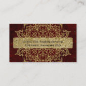 Carte De Visite Vin profond Rouge Mandala & Gold Glam Moderne Chic (Dos)