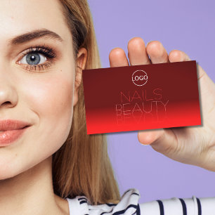 Carte De Visite Vin Rouge dégradé Miroir Police Classic avec logo