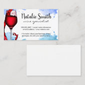 Carte De Visite Vin rouge éclaboussé | Arrière - plan aquarelle (Devant / Derrière)