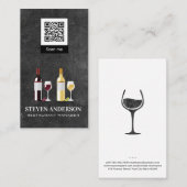 Carte De Visite Vin rouge et blanc | Restaurant | code qr (Devant / Derrière)
