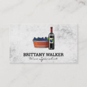 Carte De Visite Vin rouge et seau de raisin (Devant)