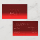 Carte De Visite Vin Rouge Gradient Chic Miroir Police Classique Mo (Devant / Derrière)