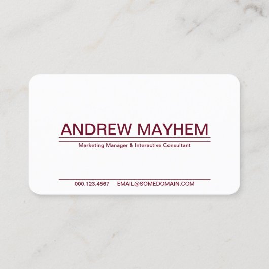 Carte De Visite vin rouge rayé (Dos)