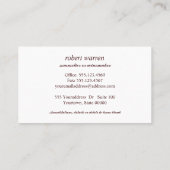 Carte De Visite Vin sommelier professionnel (Dos)