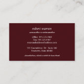 Carte De Visite Vin sommelier professionnel (Dos)