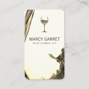 Carte De Visite Vin   Splash II Verre à vin Sepia