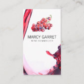 Carte De Visite Vin | Splash | Raisins de vin et baril (Devant)