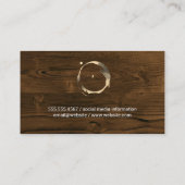 Carte De Visite Vin Stain Gold | Arrière - plan de bois (Dos)