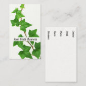 Carte De Visite Vin vert Arrière - plan blanc blanc blanc anglais (Devant / Derrière)