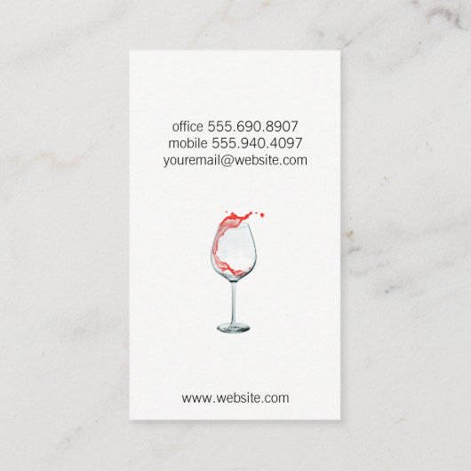 Carte De Visite Vin | Vin (Dos)