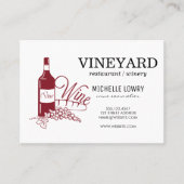 Carte De Visite Vin Vino Texture Brossée Expressive (Devant)