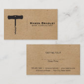 Carte De Visite Vin | Vis à vis (naturel) (Devant / Derrière)