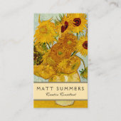 Carte De Visite Vincent Van Gogh 12 Tournesols Impressionniste (Devant)