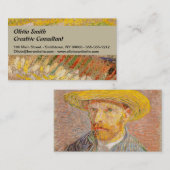 Carte De Visite Vincent Van Gogh Auto-portrait peinture impression (Devant / Derrière)