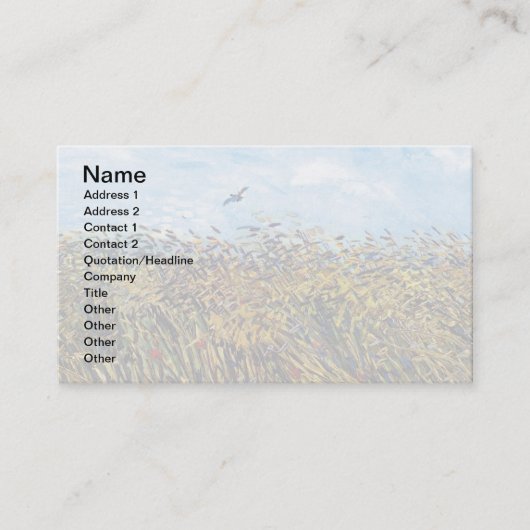 Carte De Visite Vincent Van Gogh - Champ de blé avec une alouette (Devant)