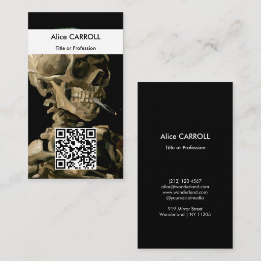Carte De Visite Vincent van Gogh - Crâne - Code QR (Devant / Derrière)