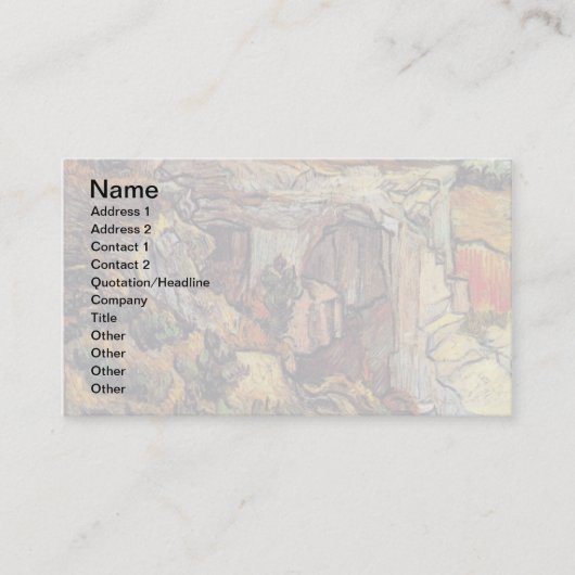 Carte De Visite Vincent Van Gogh - Entrée D'Une Carrière (Devant)