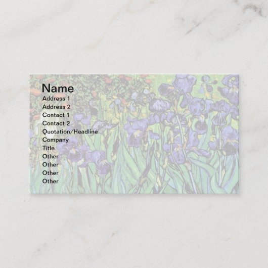 Carte De Visite Vincent Van Gogh - Irises - Art de l'amour des fle (Devant)