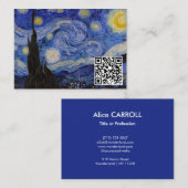 Carte De Visite Vincent Van Gogh - La nuit étoilée - Code QR (Devant / Derrière)