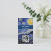 Carte De Visite Vincent Van Gogh - La nuit étoilée - Code QR (Debout devant)
