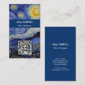 Carte De Visite Vincent Van Gogh - La nuit étoilée - Code QR (Devant / Derrière)