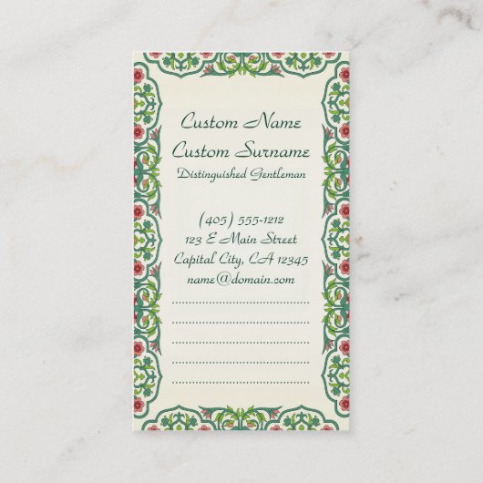 Carte De Visite Vincent van Gogh Les fleurs d'Irises (Dos)