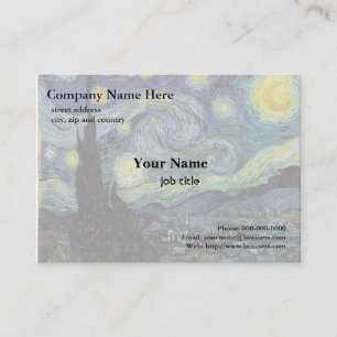 Carte De Visite Vincent van Gogh, Nuit étoilée