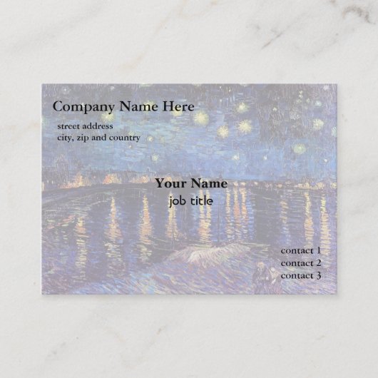 Carte De Visite Vincent van Gogh, Nuit étoilée sur le Rhône (Devant)