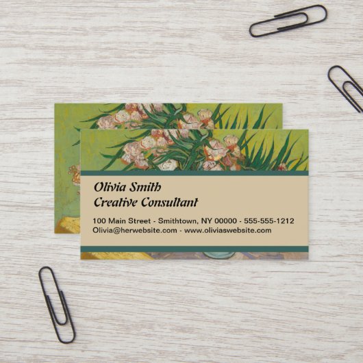 Carte De Visite Vincent Van Gogh Oleander (Devant/Arrière en situation)