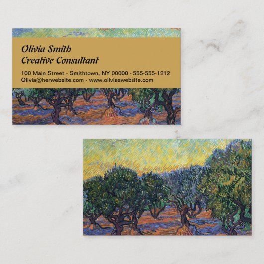 Carte De Visite Vincent Van Gogh Olive Grove Impressionnisme Art (Devant / Derrière)
