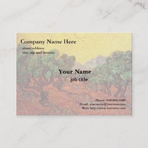 Carte De Visite Vincent van Gogh, Oliviers avec ciel jaune et