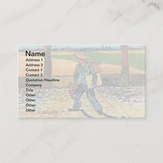 Carte De Visite Vincent Van Gogh - Peintre En Chemin De Travail (Devant)