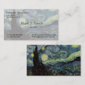 Carte De Visite Vincent van Gogh, Starry Night (Devant / Derrière)